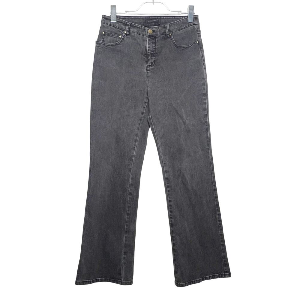JONES NEW YORK Stretch Jeans Mid Rise Charcoal Wash Black Denim Womens Size 8
